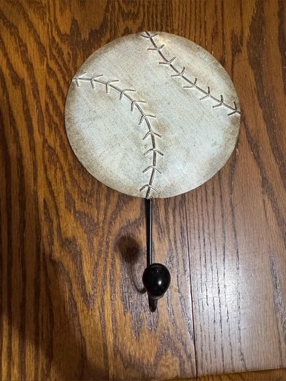 Baseball Wall Hook Sports Decor Boys Room Mudroom Hat Hanger